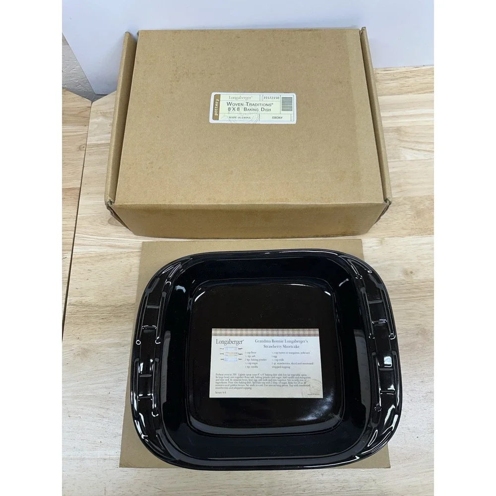 Longaberger Woven Traditions 8 X 8 Baking Dish- Ebony 35572150